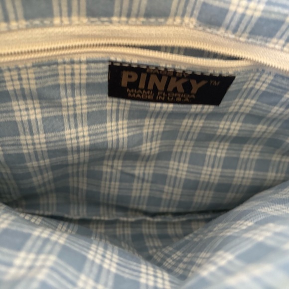 NWT Pinky vintage leather shoulder blue Snakeskin bag. Very soft thin strap - Picture 3 of 6